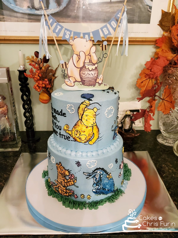Winnie the Pooh Baby Shower Cake
