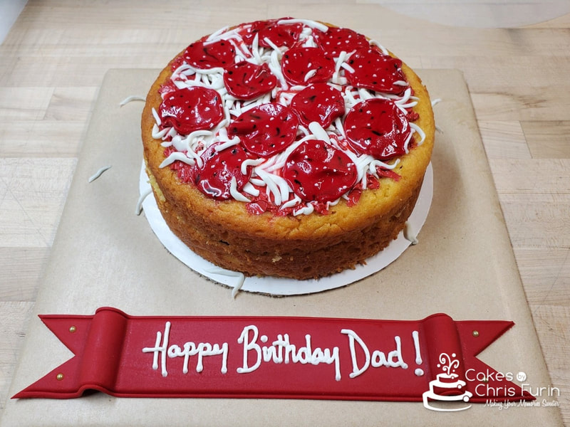 Pepperoni Pizza Birthday Cake
