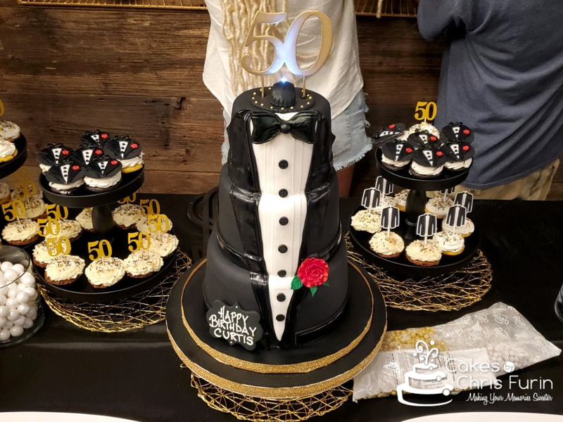 Tuxedo Birthday Cake