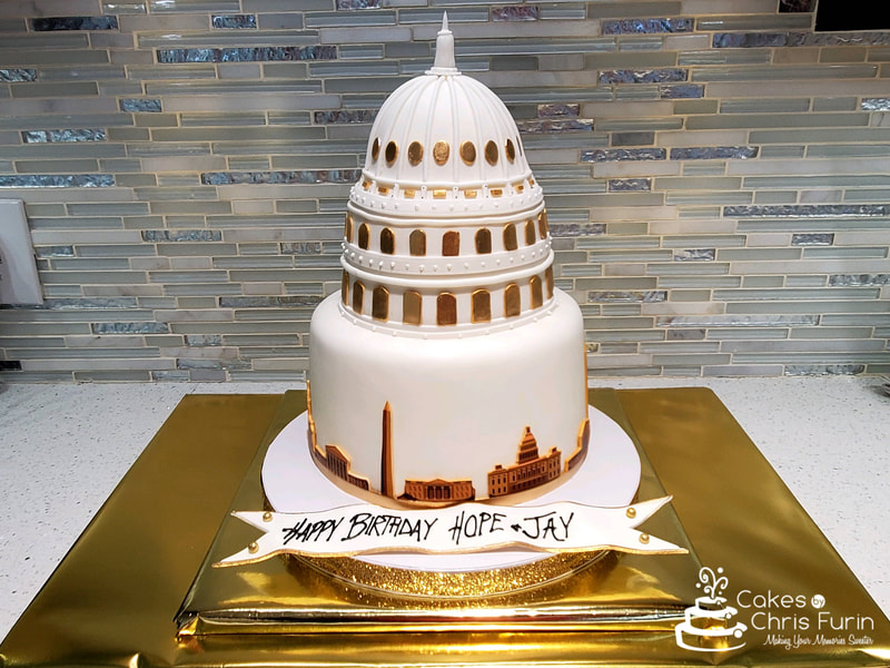 Washington DC Skyline Birthday Cake
