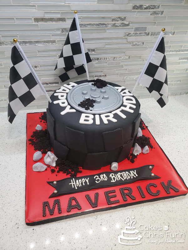 Racing Tire Birthday Cake