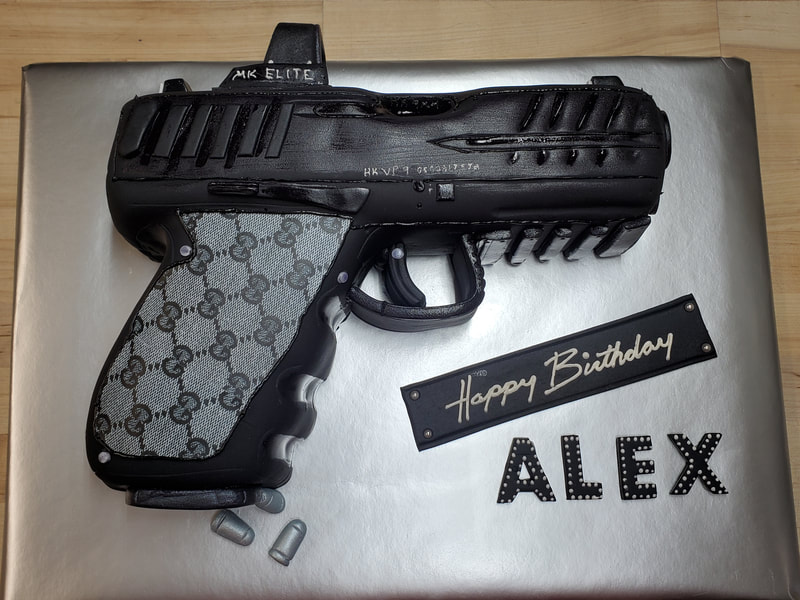 Gucci Handgun Birthday Cake