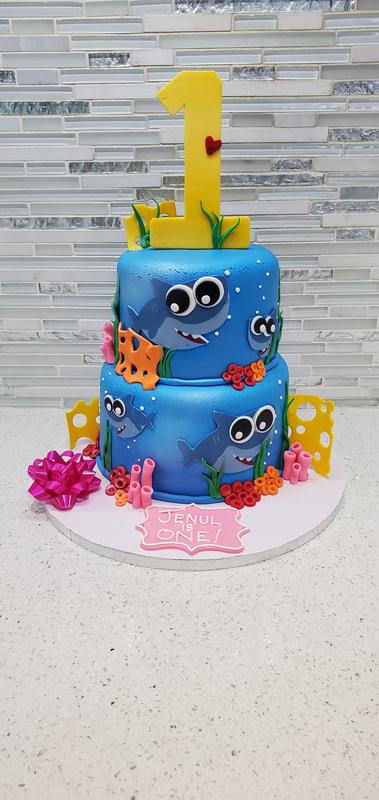 Baby Shark Birthday Cake